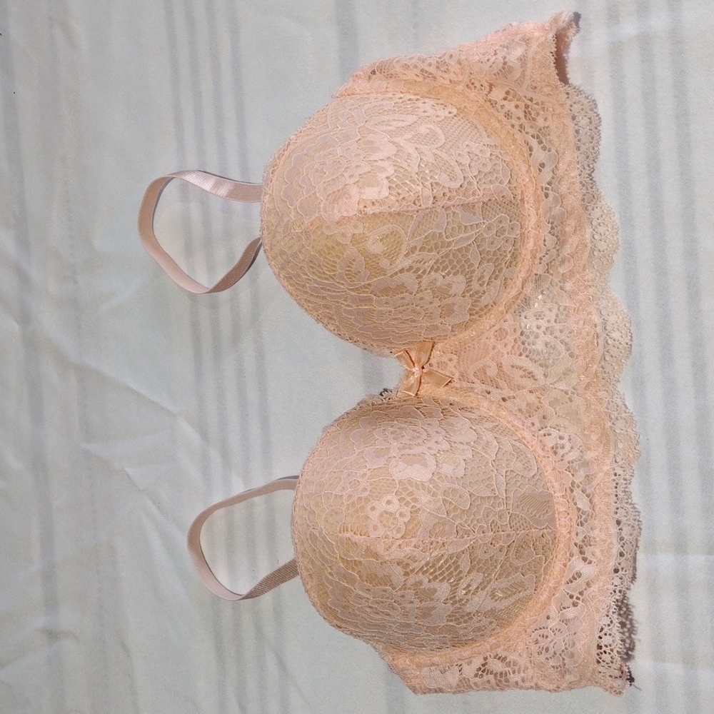 B. LUXE 36C PINK LACEY BRA NWOT